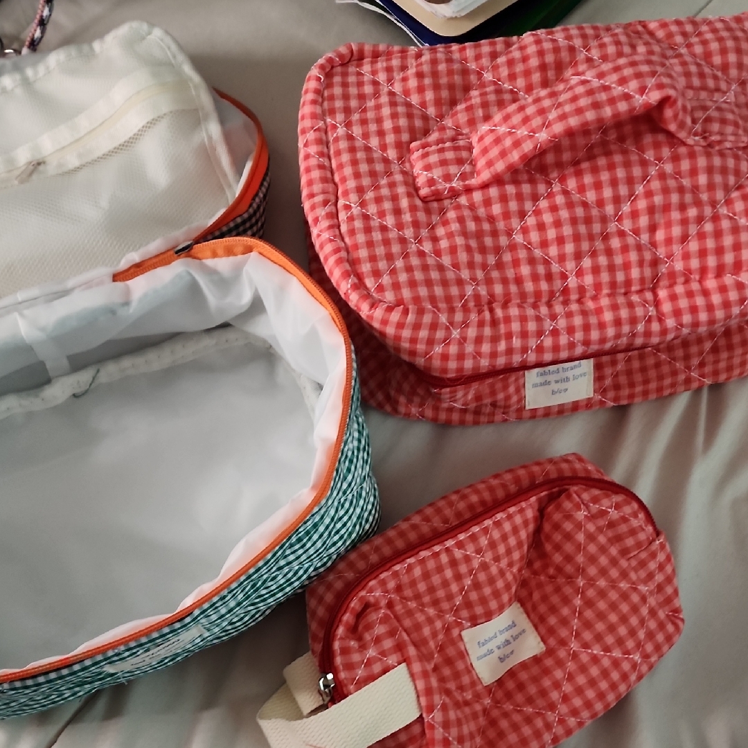 Red Checkered Womens Accessory Set